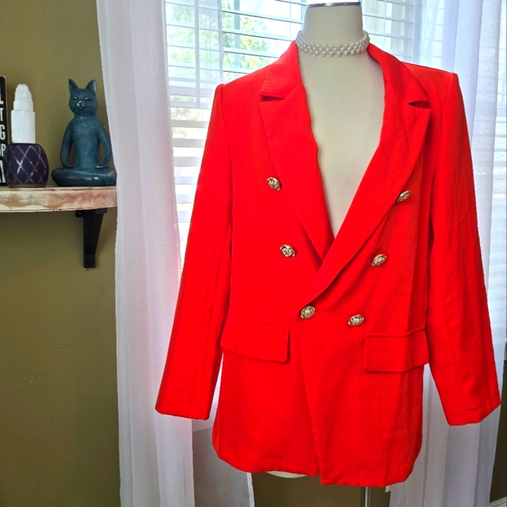 SHEIN Blazer, Size L, Orange